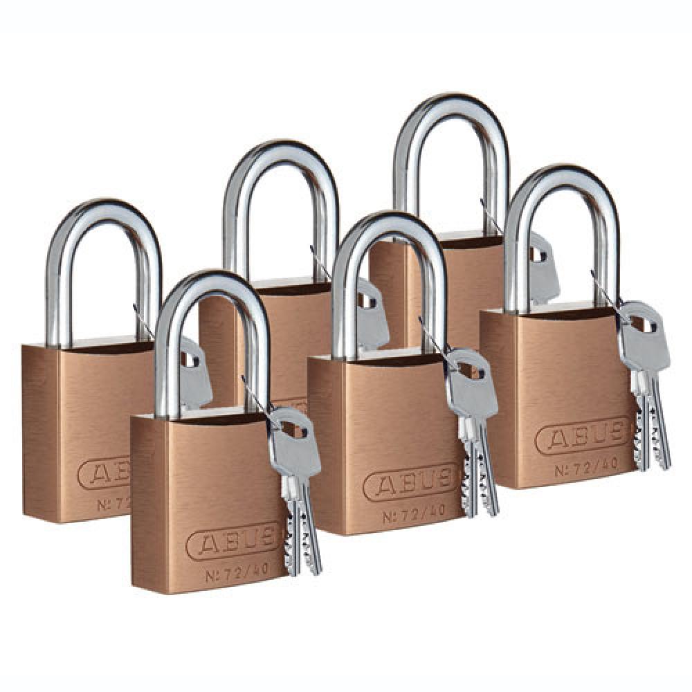 Alum Padlock 1" Alum Shackle KD BN 6PK