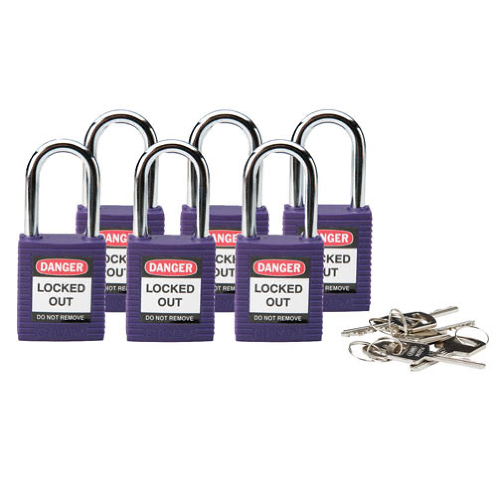Nylon Padlock 1.5" Steel Shkl KD PL 6PK