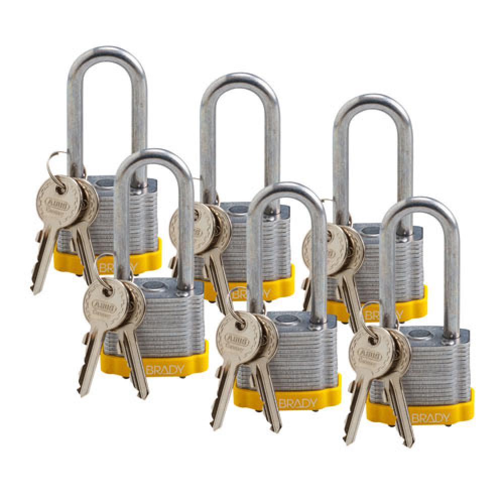 Steel Padlock 2 in Steel Shkl KD YL 6PK