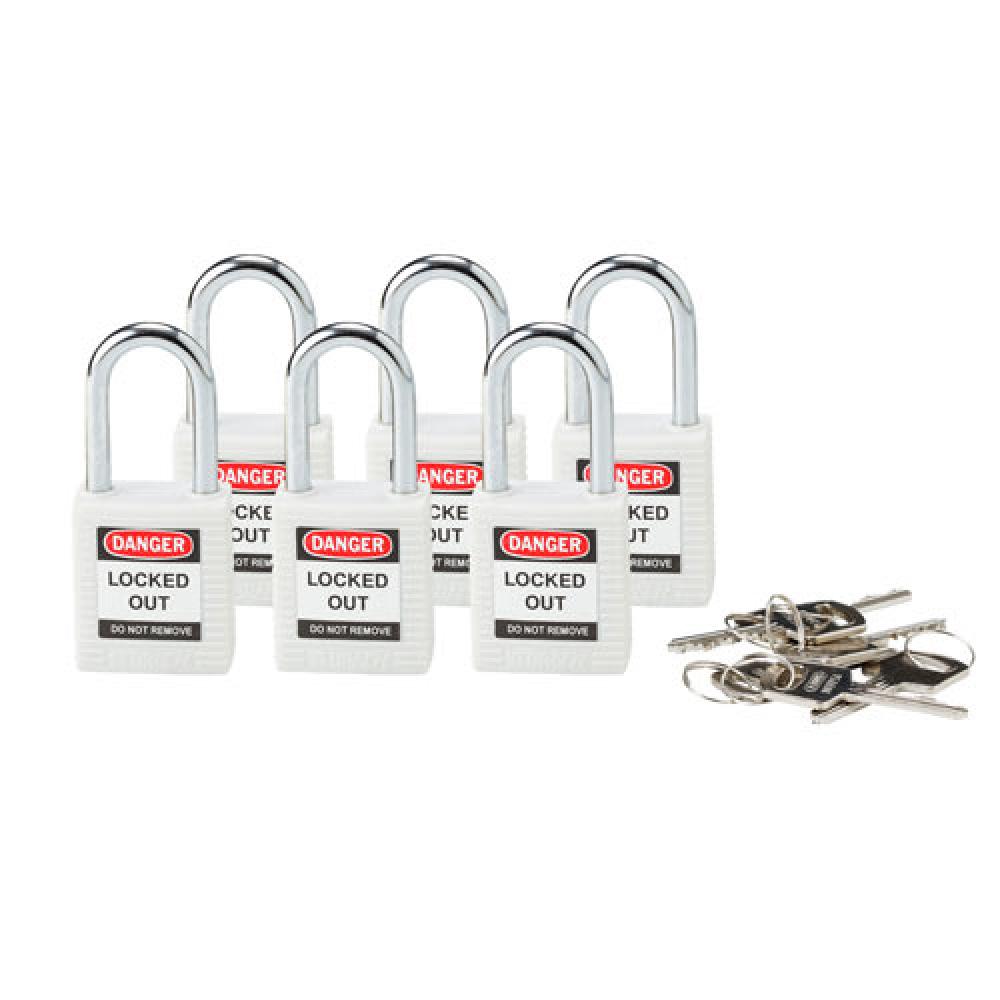 Nylon Padlock 1.5" KD WT 6PK
