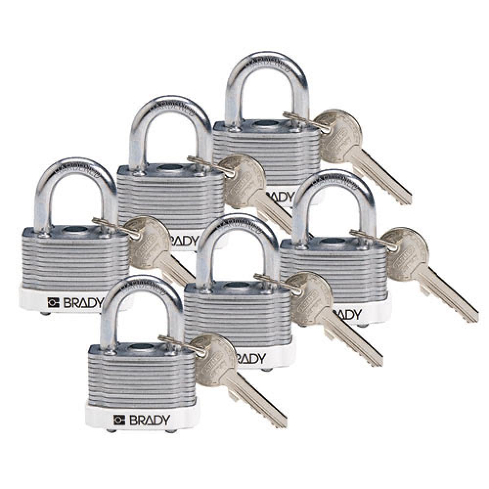 Steel Padlock 0.75 in Shackle KD WT 6PK