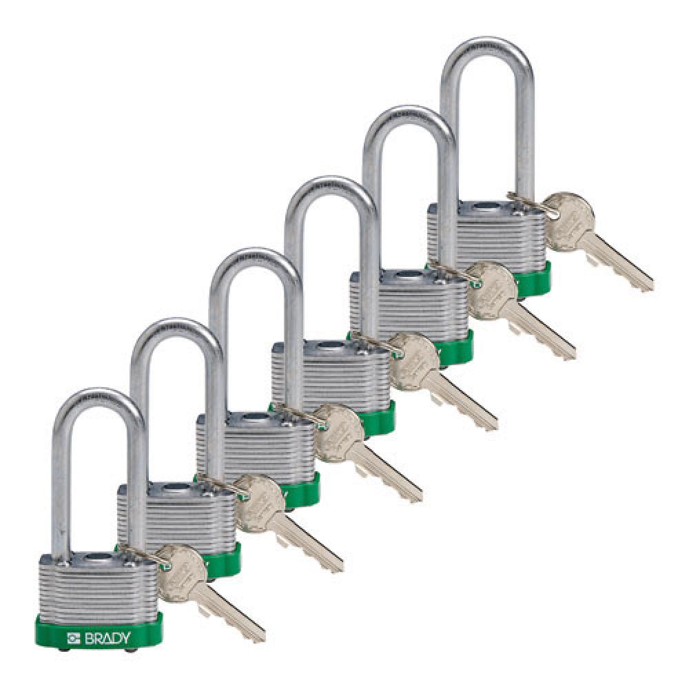 Steel Padlock 2 in Steel Shkl KD GN 6PK