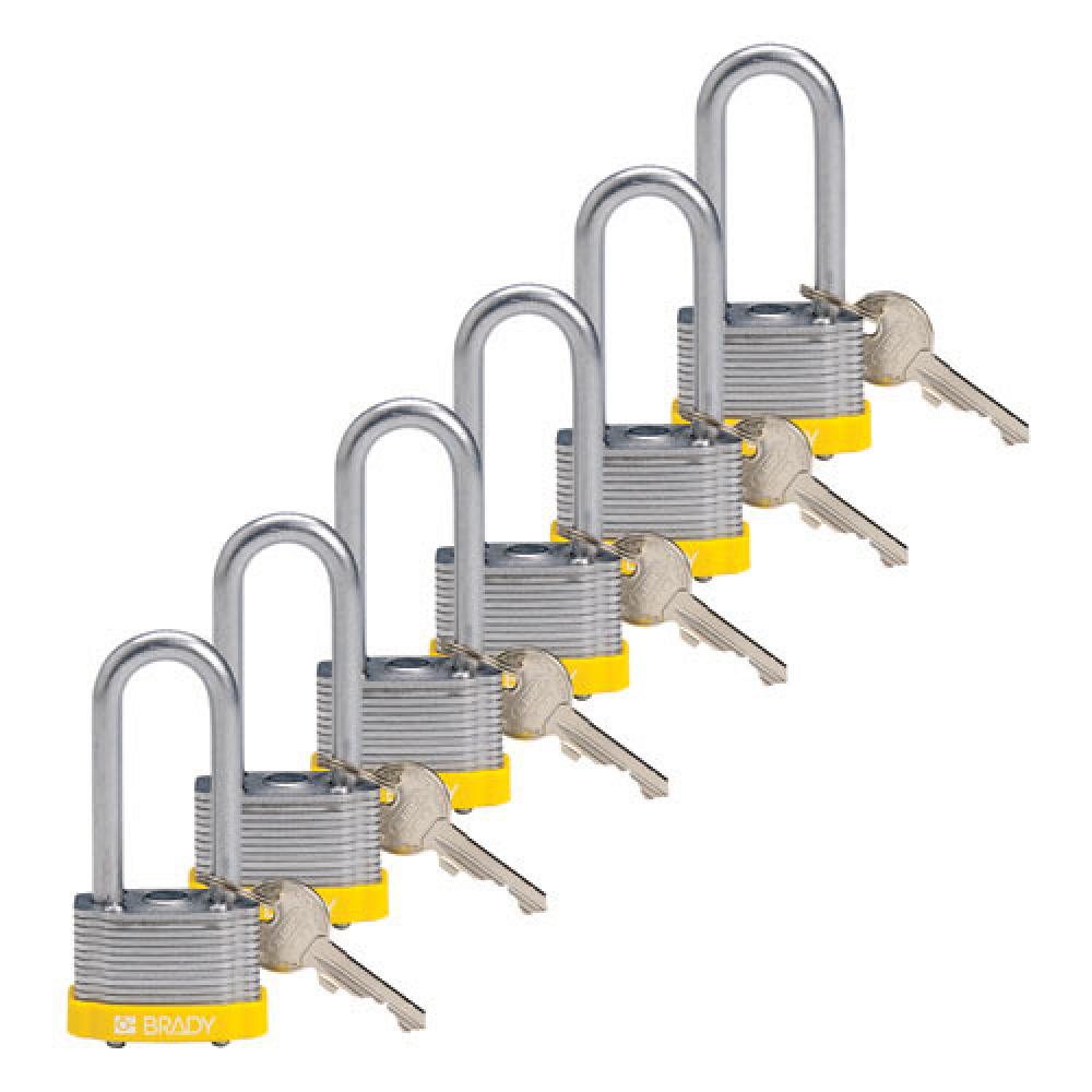 Steel Padlock 2 in Steel Shkl KD YL 6PK