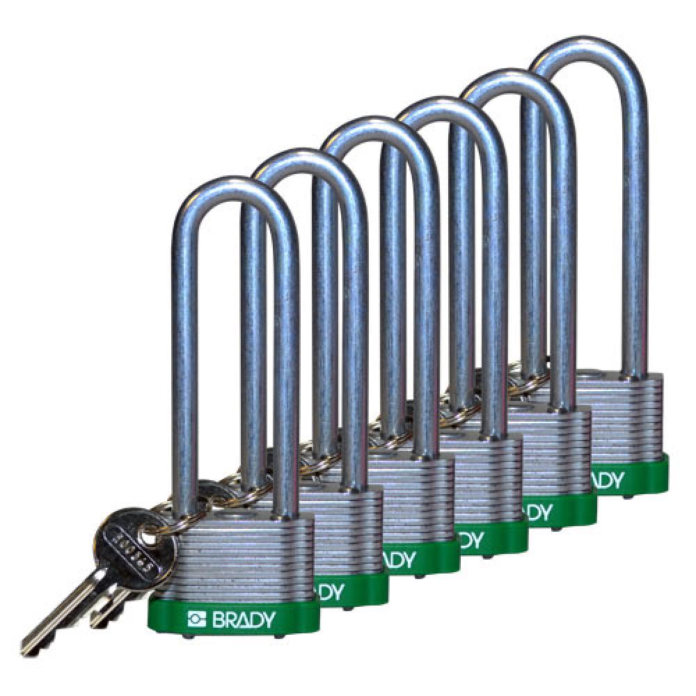 Steel Padlock 3" Steel Shkl KA GN 6PK