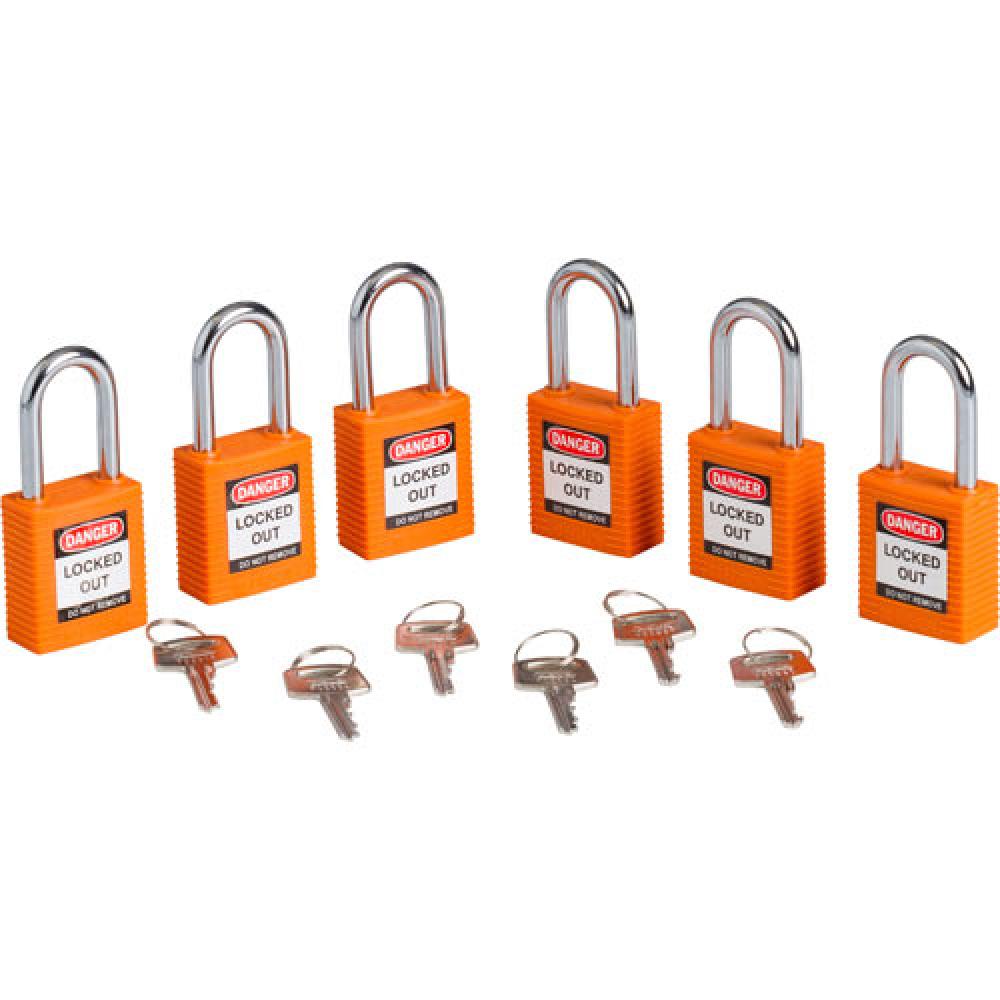 Nylon Padlock 1.5" Steel Shkl KA OR 3PK