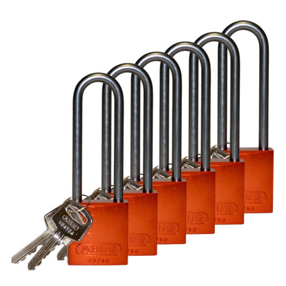 Alum Padlock 3" Alum Shackle KD OR 6PK