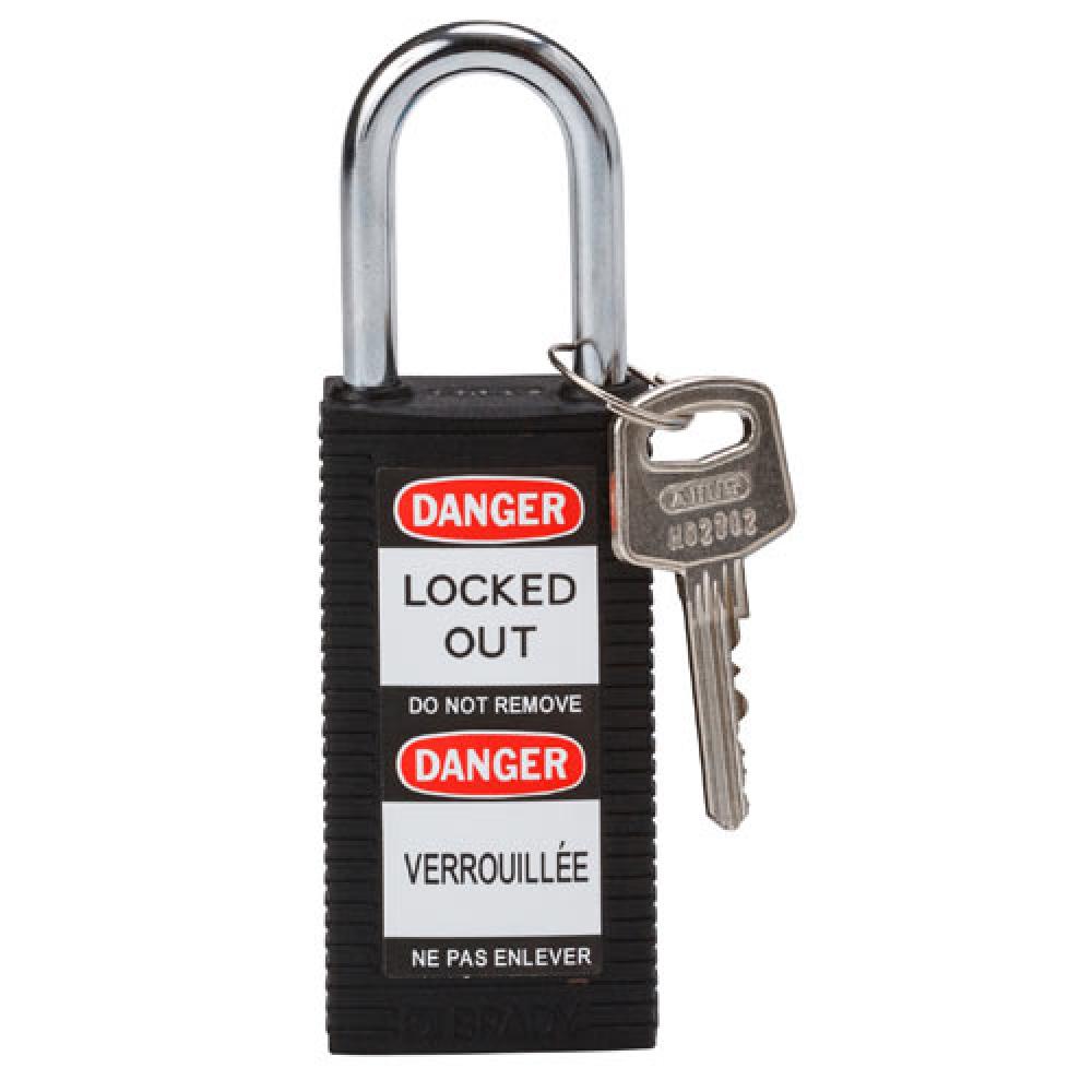 Long Body Nylon Padlock 1.5" KD BK