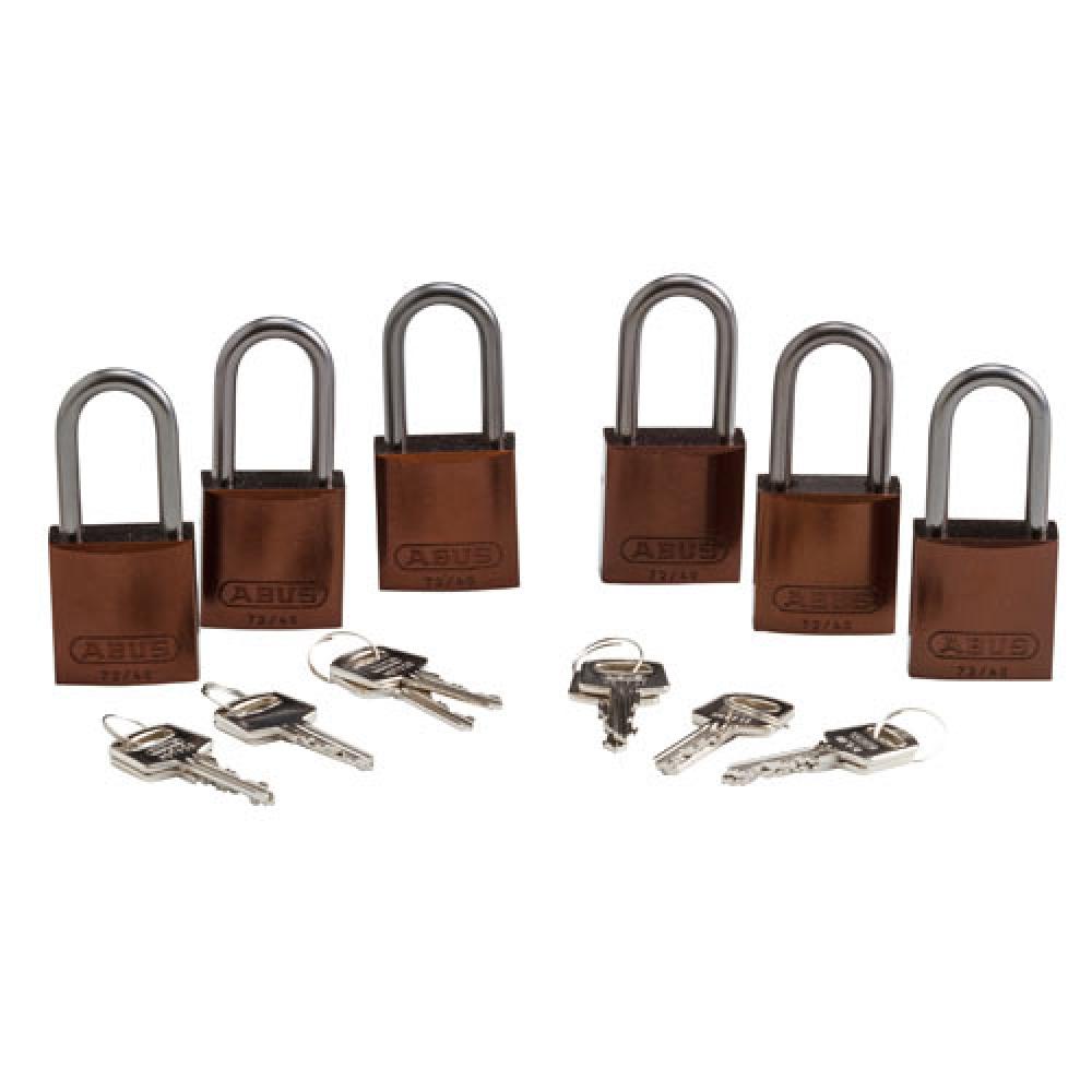 Alum Padlock 1.5" Alum Shackle KD BN 6PK