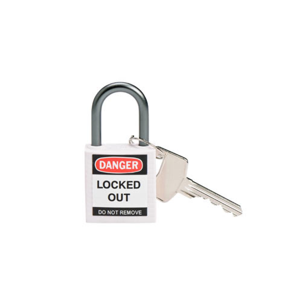 Nylon Padlock 1" Alum Shackle KD White
