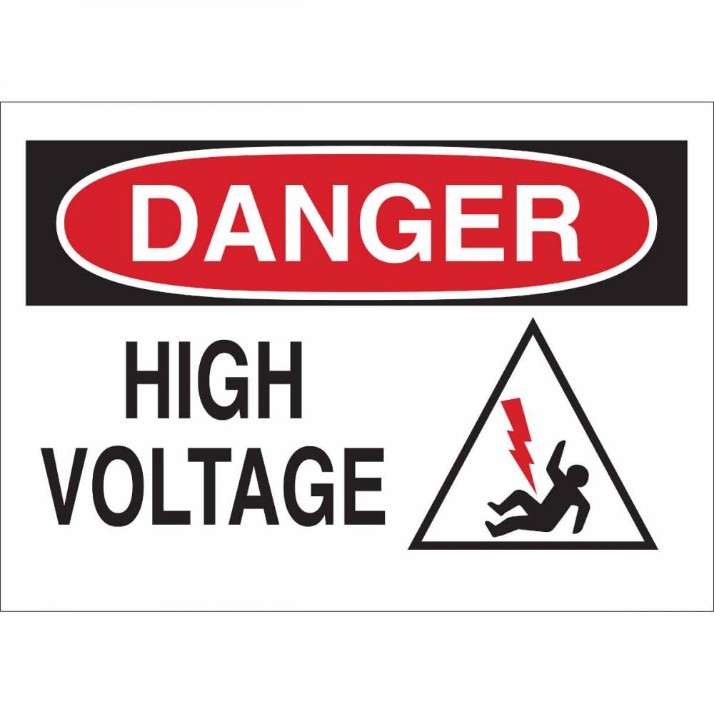 B555 10X14 RED/BLK/WHT DANGER HIGH VOLTA