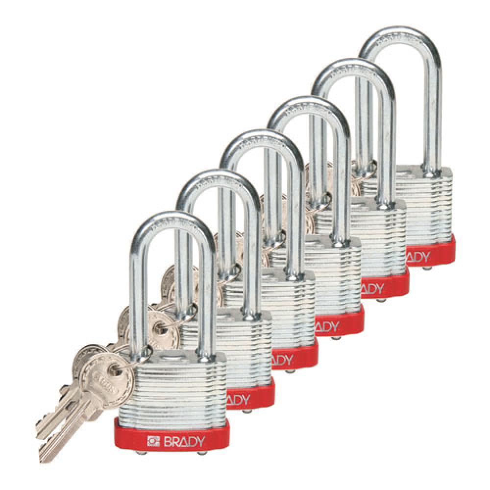 Steel Padlock 2 in Steel Shkl KD RD 6PK