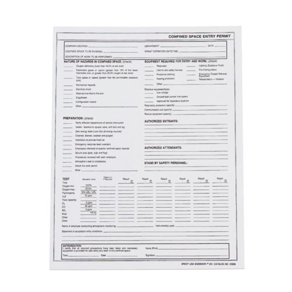 CONFINED SPACE ENTRY PERMIT
