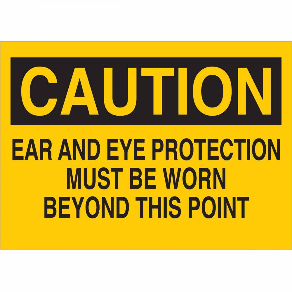 B555 7X10 BLK/YEL CAUTION