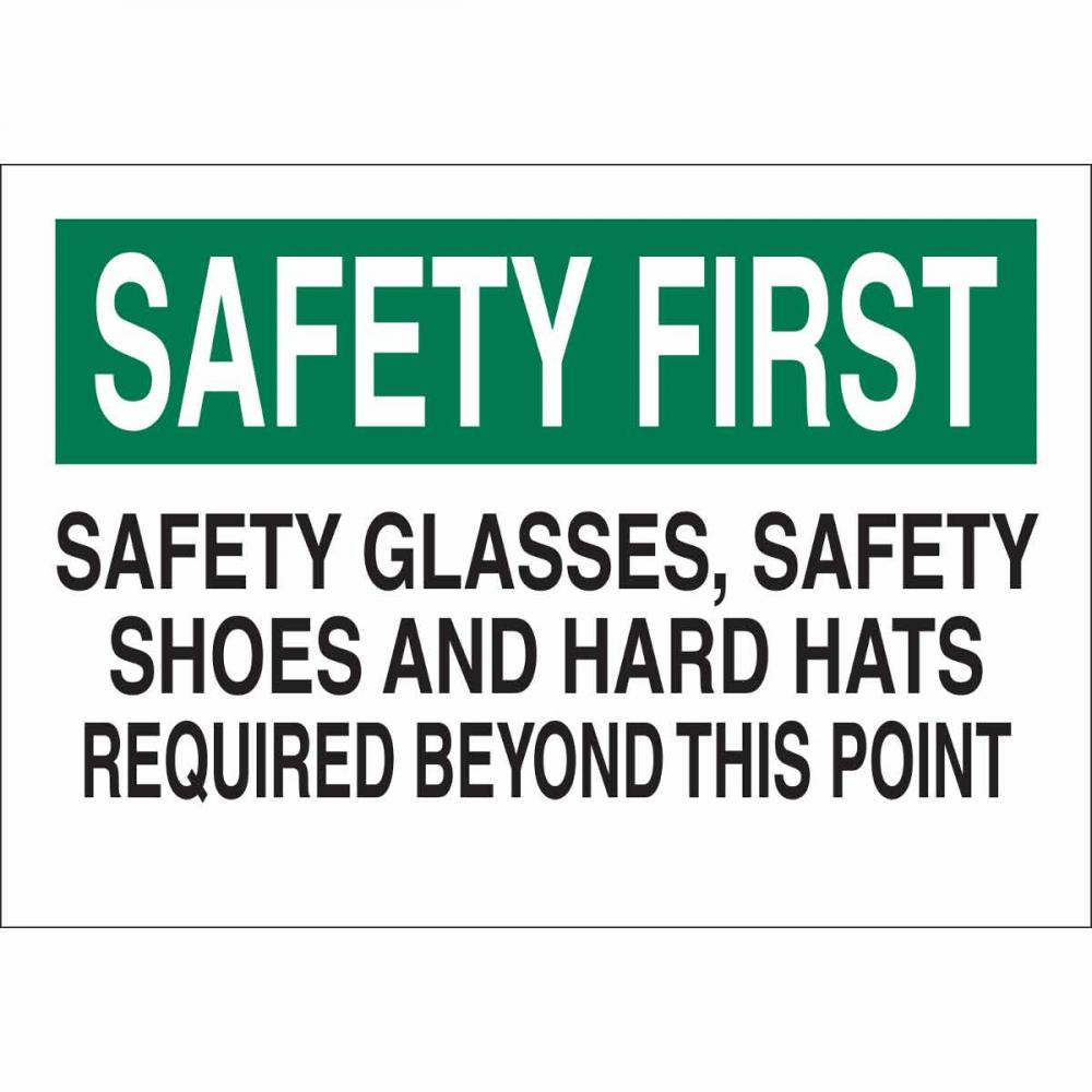B555 7X10 GRN/BLK/WHT SAFETY FIRST