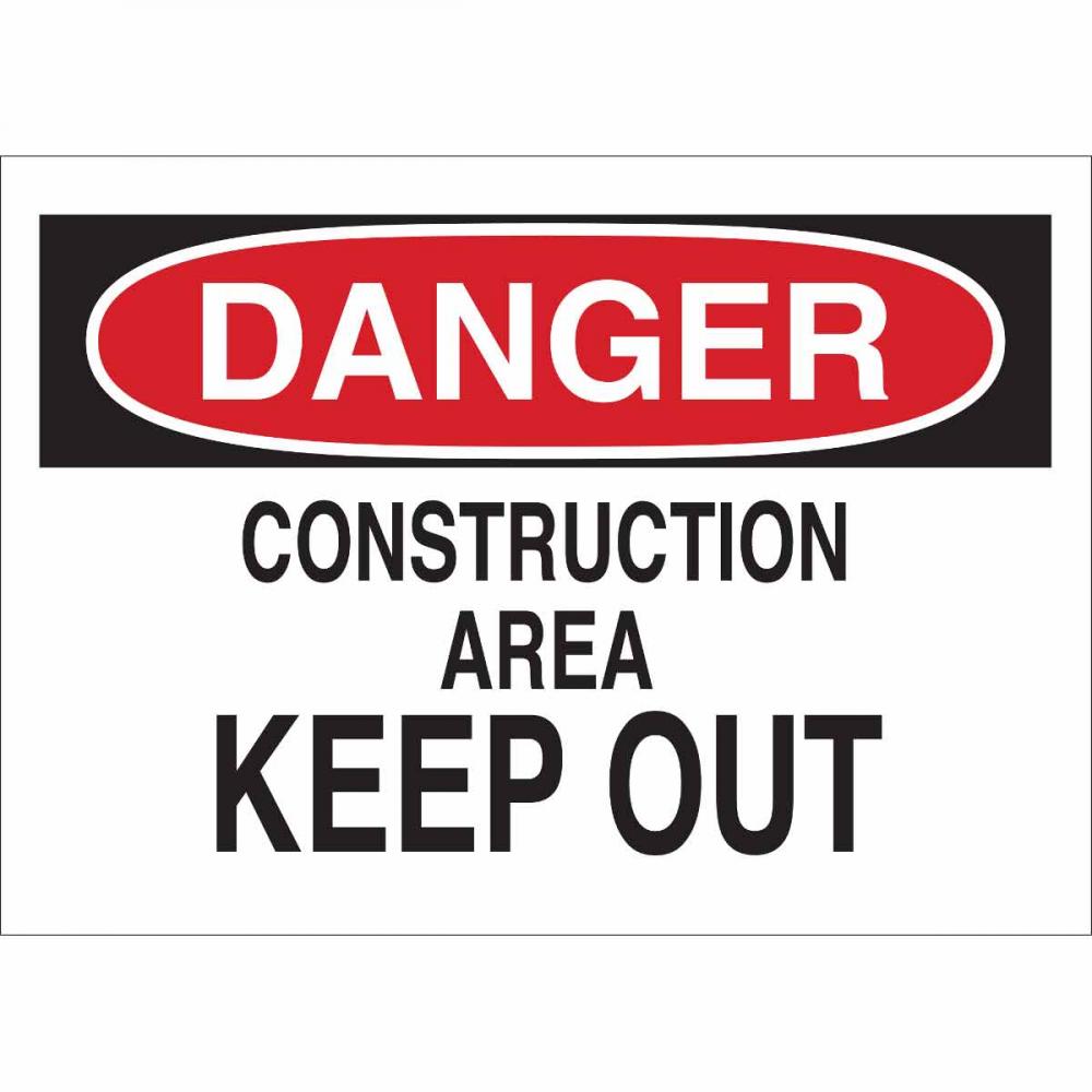 B555 10X14 RED/BLK/WHT DANGER CONSTRUCTI