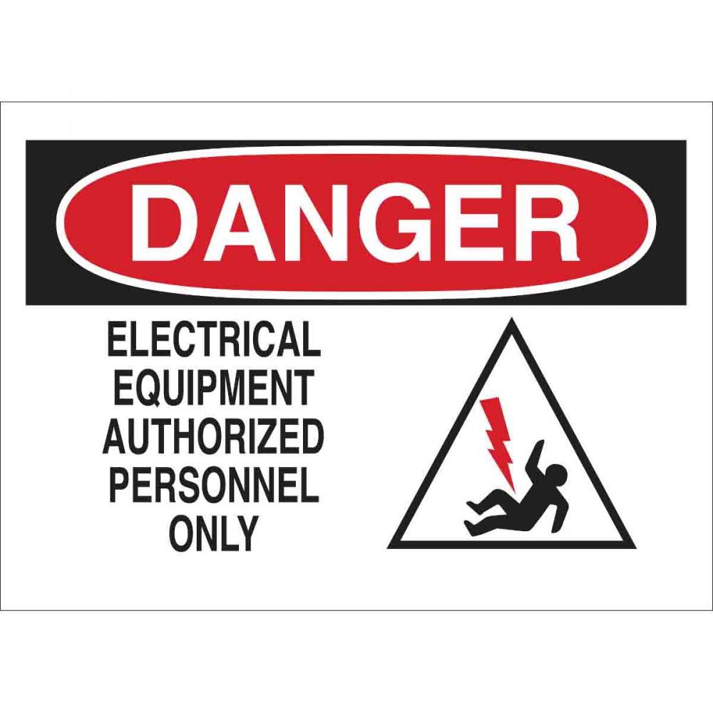 B555 10X14 RED/BLK/WHT DANGER ELECTRICAL