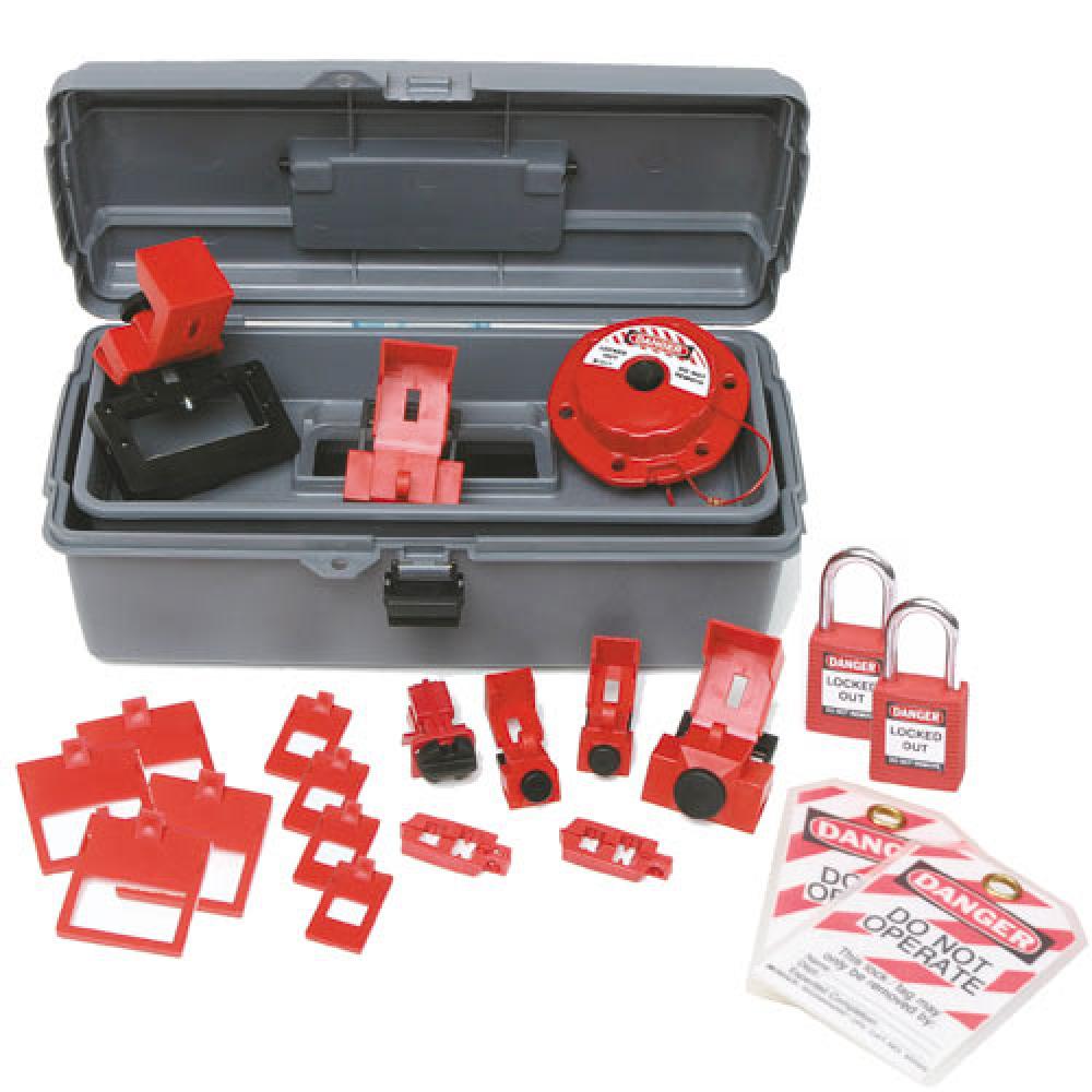 BREAKER LOCKOUT TOOLBOX,W/ SAFETY LOCKS