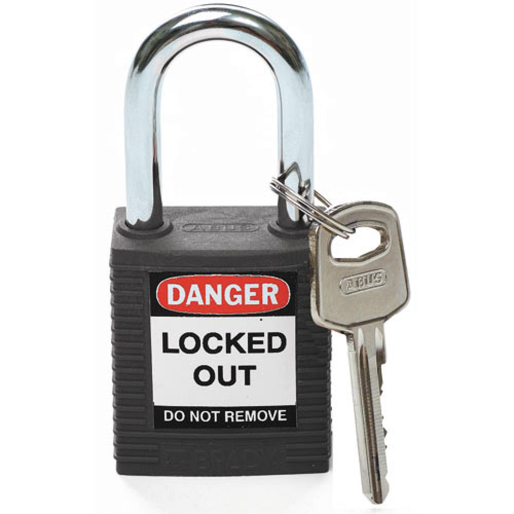 Nylon Padlock 1.5" Steel Shackle KD BK