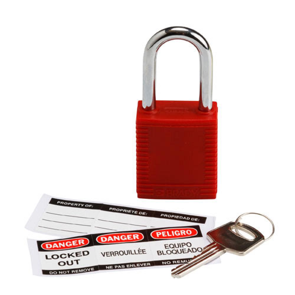 DP-BRADY SAFETY PADLOCK, 1.5" KD RED