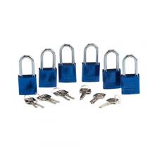 Brady 105883 - Alum Padlock 1.5" Alum Shackle KA BU 6PK