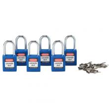 Brady 105891 - Nylon Padlock 1.5" Steel Shkl KA BU 6PK