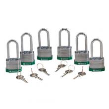 Brady 105901 - Steel Padlock 2 in Steel Shkl KA GN 6PK