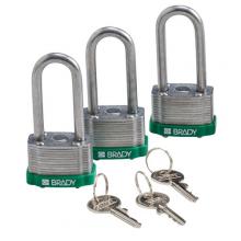 Brady 118975 - Steel Padlock 2 in Steel Shkl KA GN 3PK