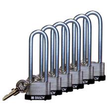 Brady 123241 - Steel Padlock 3" Steel Shkl KD BK 6PK