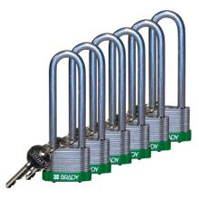 Brady 123261 - Steel Padlock 3" Steel Shkl KA GN 6PK