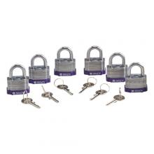 Brady 123281 - Steel Padlock 0.75 in Shackle KD PL 6PK