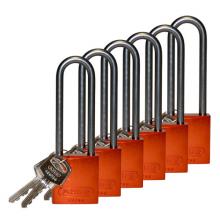 Brady 123288 - Alum Padlock 3" Alum Shackle KD OR 6PK