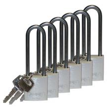 Brady 123292 - Alum Padlock 3" Alum Shackle KD SL 6PK