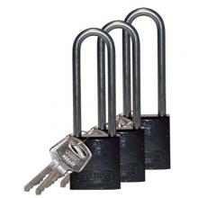 Brady 123307 - Alum Padlock 3" Alum Shackle KA BK 3PK