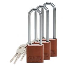 Brady 123308 - Alum Padlock 3" Alum Shackle KA BN 3PK