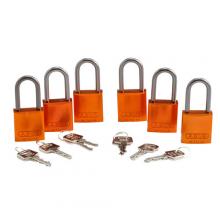 Brady 51378 - Alum Padlock 1.5" Alum Shackle KD OR 6PK