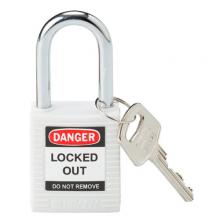 Brady 143123 - Nylon Padlock 1.5" Steel Shkl KD White