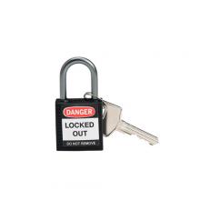 Brady 143166 - Nylon Padlock 1" Alum Shackle KD BK