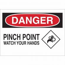 Brady 43490 - B555 10X14 RED/BLK/WHT DANGER PINCH POIN