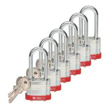 Brady 51290 - Steel Padlock 2 in Steel Shkl KD RD 6PK